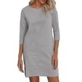 thumbnail image 1 of Women's Casual Dress Elegant Solid Color Commuting Wear Comfortable Flowy Feminine Stylish Daily Outfit, 1 of 2