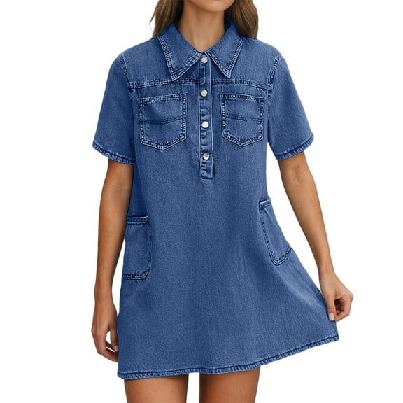 Women's Casual Dress For Everyday Wear Classic Collar Solid Color For Spring And Summer Ideal With High Heels Versatile Fashion