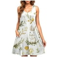 thumbnail image 1 of ZQUUVOU Women's Casual Dress Printed Floar Sleeveless Round Neck Short Floral Dress White, 1 of 5