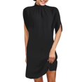 thumbnail image 1 of Women's Casual Tennis Dress Round Neck Loose Bat Sleeve Dress for Everyday Comfort and Effortless Style Black XL, 1 of 3