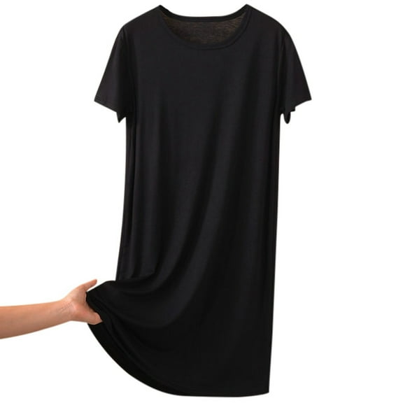Women's Casual Dress Short Sleeve Round Neck Comfortable Home Leisure Spring Summer Flowy Lightweight Breathable Soft Stretchy Fashionable Versatile Everyday Wear Womens Casual Trendy Midi Dresses
