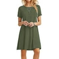 Women's Casual Dress Short Sleeves Knit T Shirt Swing Dress