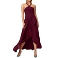 thumbnail image 1 of Women's Casual Dress Sleeveless Flowy A Line Party Everyday Basic Solid Mini Dress With Spaghetti Straps And Ruffled Hem, 1 of 5