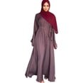thumbnail image 1 of Women's Casual Dress Solid Dress Flare Sleeve Abaya Elegant Dress Arab Kaftan Long Sleeve Solid Dress Silk Gloves for Women Long Burka for Women Headwear Pregnancy Dress for Women plus Size Dresses, 1 of 5