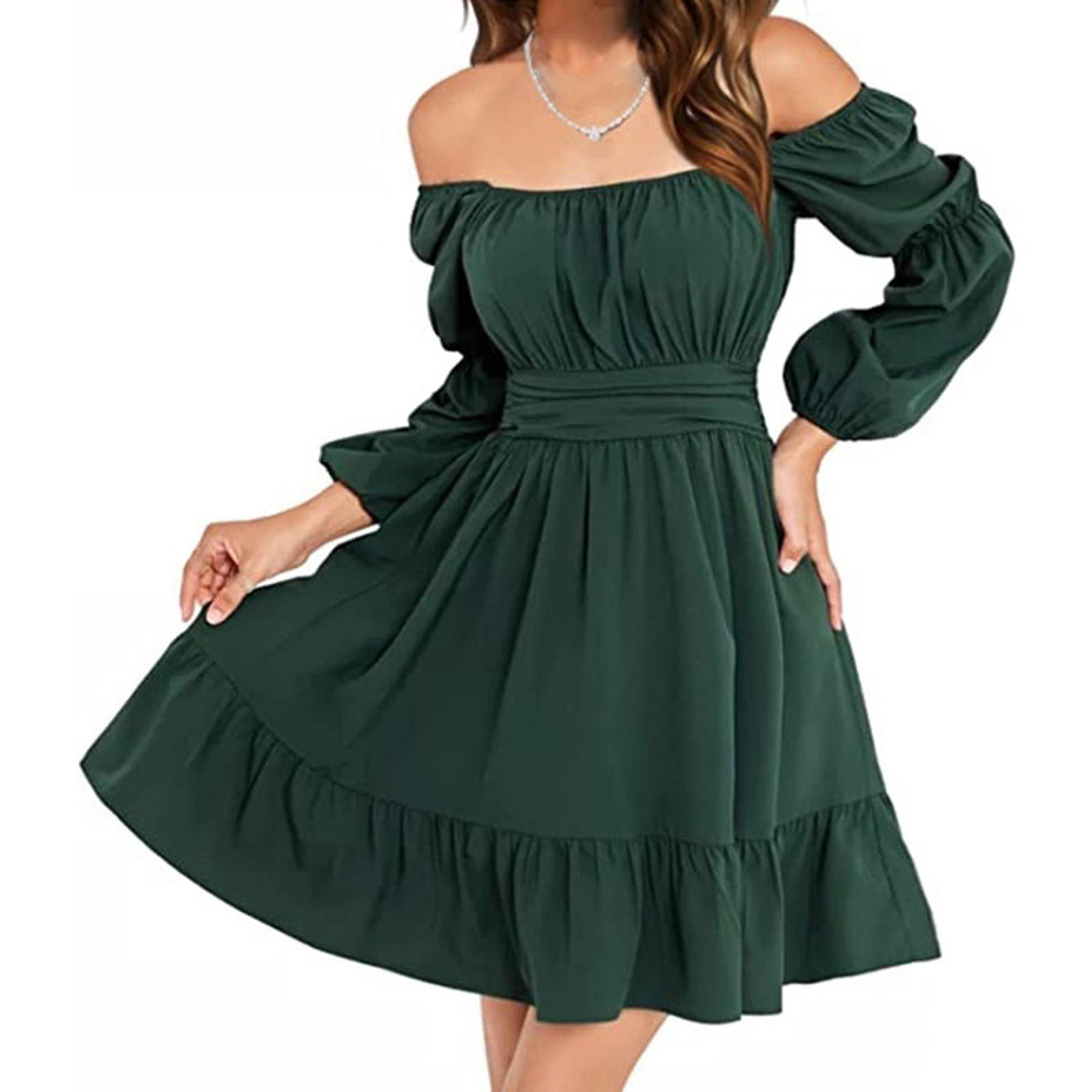 smock dress Women's Tiered Summer Sage Holiday Outfit – Styledup.co.uk Off Shoulder Sleeveless Appliques Colour:Midnight Navy atf-kg-09.08.25