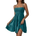 thumbnail image 1 of Women's Casual Dress Strapless Mini Textured Boho Summer Flowy A-Line Dress for Daily Outfit, 1 of 2