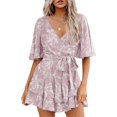 thumbnail image 1 of Women's Casual Tennis Dress Women's 2023 Lady Elegant Knitting Lace Cape Dress Plus Size Fashion Printing Neck Half Sleeve Pencil Dresses Pink XXL, 1 of 4