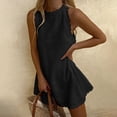 thumbnail image 1 of Women's Casual Dress Women's Summer Sleeveless Casual Dress Printed Loose Beach Dress Black S, 1 of 5