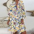 thumbnail image 1 of Women's Casual Tennis Dress for Everyday Wear Button Front Sleeve Loose Print with Comfortable Fit for Women’s V Plus Size Beige L, 1 of 7