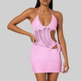 thumbnail image 1 of Women's Casual Dresses For Everyday Wear Hollow Out Knit Versatile Summer Apparel For Relaxed Outings With Sandals And Cardigans Tummy Hiding Dresses for Women plus Size Tunic Dress Women's Dresses, 1 of 4