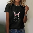 thumbnail image 1 of Women‘s Casual Easter Cute Bunny Print Crew Neck Short Sleeves Loose TShirt Blouse Tops Woman Large Shirt Women Solid Shirt Woman's Shirts Long Sleeved Women's Shirts Womens Long Sleeve T Shirts plus, 1 of 4