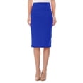 thumbnail image 1 of Women's Casual Elastic Band High Waist Stretch Office Work Solid Midi Skirt, 1 of 6