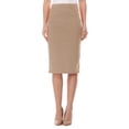 thumbnail image 1 of Women's Casual Elastic Band High Waist Stretch Office Work Solid Midi Skirt, 1 of 5