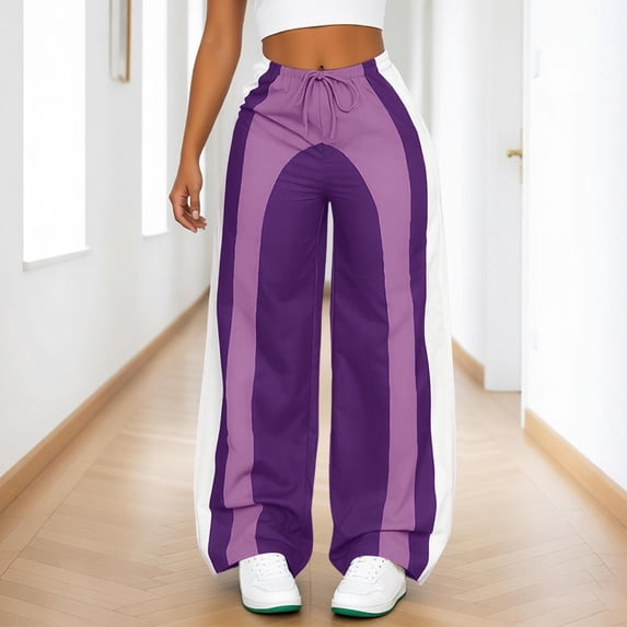 Women's Casual Elastic Waist Loose Fit Comfortable Trousers For Home Wear And Travel Women's Comfortable Lightweight Regular Pants Girl Pull On Sweatpants