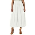 thumbnail image 1 of Women's Casual Elastic Waist Midi Skirt - Solid Color Versatile Stretch for Summer Spring Fall Daily Vacation, 1 of 8