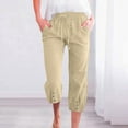 thumbnail image 1 of Women's Casual Elastic Waist Straight Leg Wide Pants with Pockets for Lounge and Outdoor Wear, 1 of 6