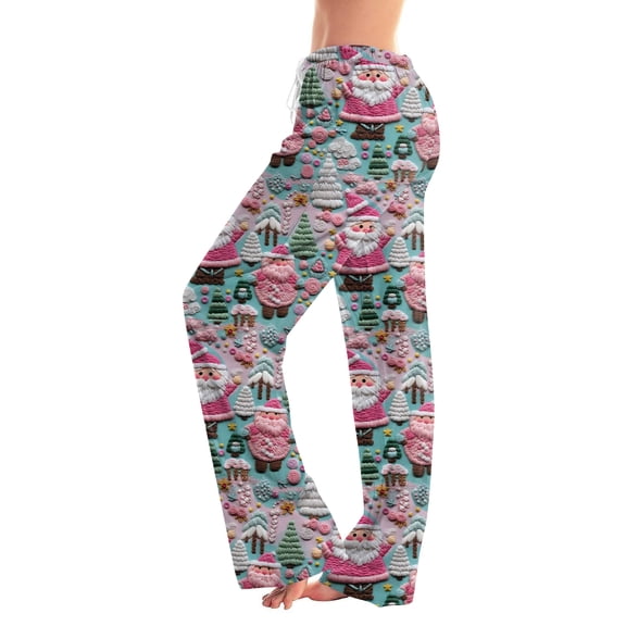 Women's Casual Fashion Christmas Pajama Pants, Long Sleepwear Trousers for Sports and Home Use, Comfortable and Soft Material for Nightwear and Lounging,Army Green,S