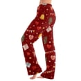 thumbnail image 1 of Women's Casual Fashion Christmas Pajama Pants, Long Sleepwear Trousers for Sports and Home Use, Comfortable and Soft Material for Nightwear and Lounging,Deep Red,2XL, 1 of 6