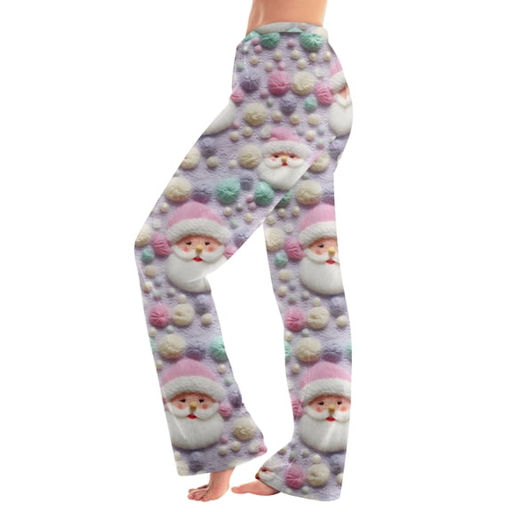 Women's Casual Fashion Christmas Pajama Pants, Long Sleepwear Trousers for Sports and Home Use, Comfortable and Soft Material for Nightwear and Lounging,Pink,S