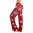 thumbnail image 1 of Women's Casual Fashion Christmas Pajama Pants, Long Sleepwear Trousers for Sports and Home Use, Comfortable and Soft Material for Nightwear and Lounging,Vermilion,2XL, 1 of 6