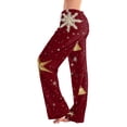 thumbnail image 1 of Women's Casual Fashion Christmas Pajama Pants, Long Sleepwear Trousers for Sports and Home Use, Comfortable and Soft Material for Nightwear and Lounging,Wine,3XL, 1 of 6