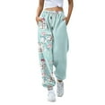 thumbnail image 1 of Women's Casual Fashion Christmas Print Sweatpants, Long Casual Pants with Drawstring Waist for Sports and Home Wear, Comfortable Material,Light Blue,L, 1 of 6