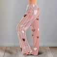 thumbnail image 1 of Women's Casual Fashion Comfort Pajama Pants, Print Drawstring Pants Full Length Long, Love Valentine's Day Pattern Lounge Pants,Pink,2XL, 1 of 6
