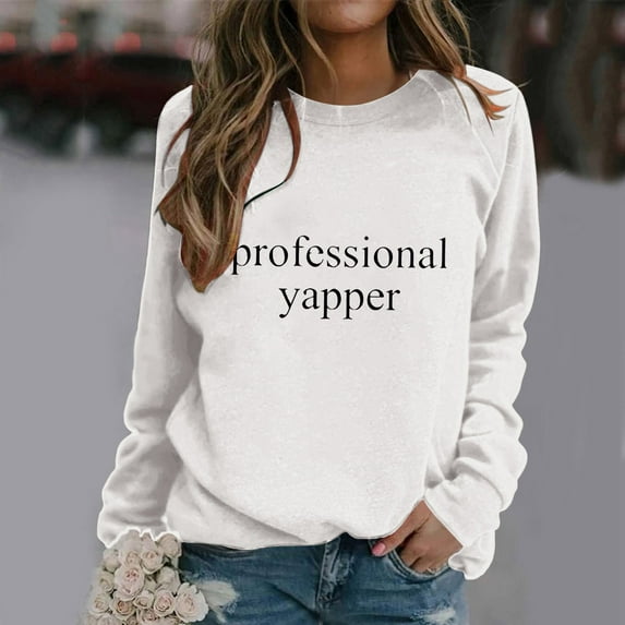 Women's Casual Fashion English MAMA Print Round Neck Long Sleeve Pullover Sweatshirt Casual Short Ladies Outfits Juniors Fall Clothes Knit Blouse Casual Long Sleeve Jacket Distressed Pullover Zip up