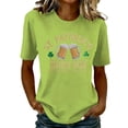 thumbnail image 1 of Women's Casual Fashion Fun Top With Cocktail Pattern T-Shirt Light Green XXL, 1 of 4