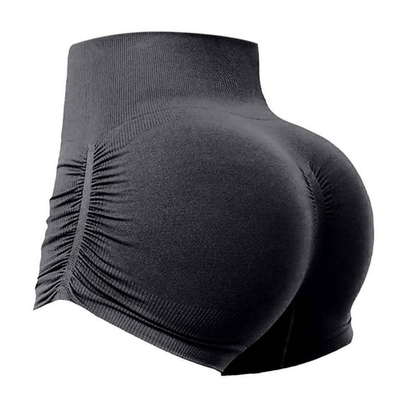 Women's Casual Fashion Gym Shorts Tight Lifting Workout Shorts Seamless Yoga Shorts(L, Grey)