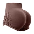 thumbnail image 1 of Women's Casual Fashion Gym Shorts Tight Lifting Workout Shorts Seamless Yoga Shorts(M, Coffee), 1 of 2