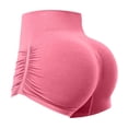thumbnail image 1 of Women's Casual Fashion Gym Shorts Tight Lifting Workout Shorts Seamless Yoga Shorts(S, Pink), 1 of 2