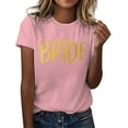 thumbnail image 1 of Women's Casual Fashion Letter Print Short Sleeve Round Neck T Shirt, 1 of 3
