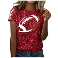 thumbnail image 1 of Women's Casual Printed Crew Neck Short Sleeve Pullover Tee Shirt Top Blouse for Daily Wear, 1 of 5