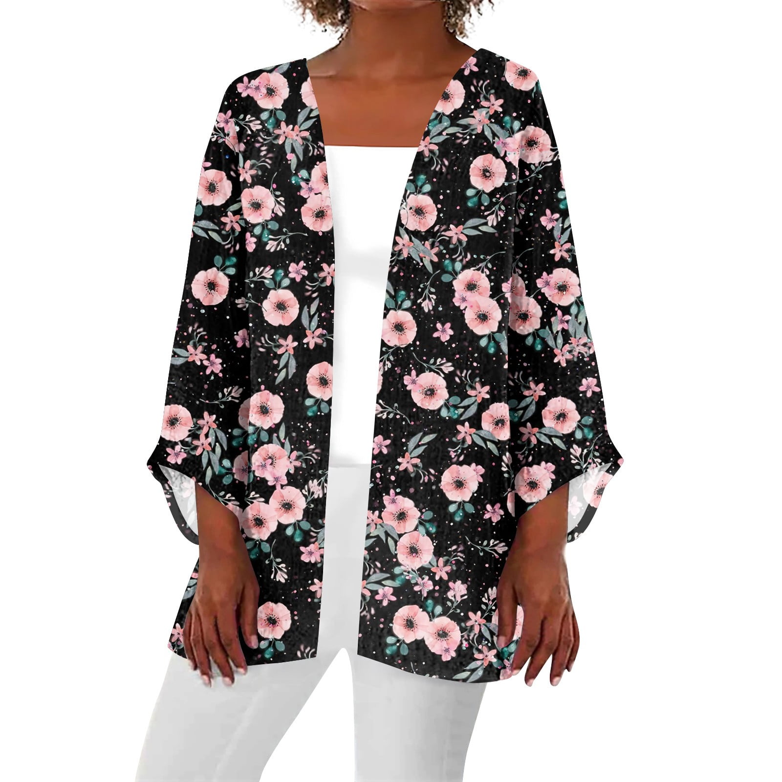 Women's Casual Fashion Printed Lightweight Midlength Jacket Cardigan