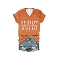 thumbnail image 1 of Women's Casual Fashion Printed V Neck Short Sleeve Pullover T-Shirt, 1 of 2