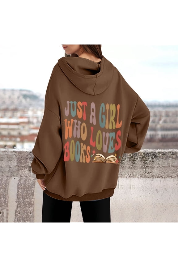 Women's Casual Fashion Reading Letters Printed Long Sleeved Hooded Sweatshirt Womens Zip up Jacket Figs Scrub Jacket Women Small Jacket Winter Top Zipper Jacket Women Fuzzy Jackets Women Zip up Basin