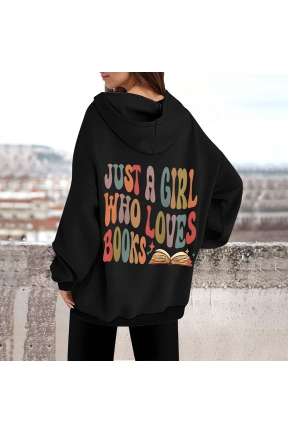 Women's Casual Fashion Reading Letters Printed Long Sleeved Hooded Sweatshirt Womens Zip up Jacket Figs Scrub Jacket Women Small Jacket Winter Top Zipper Jacket Women Fuzzy Jackets Women Zip up Basin