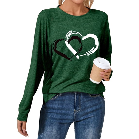 sunshuilll Base Layer Top Round Neck Long Sleeve Casual T-Shirts Women's
