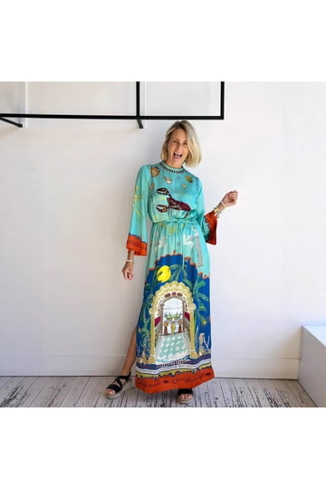 chinese dress ladies SDERDZSE Women's Summer Dresses 3D Lobster Print Maxi Dress Vacation  Outfits Sundress Beach Dresses for Women M at Amazon Women's Clothing store
