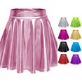 thumbnail image 1 of Women's Casual Fashion Shiny Metallic Flared Pleated A-Line Skirt Tennis Skirt for Women, 1 of 9