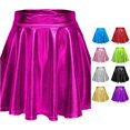 thumbnail image 1 of Women's Casual Fashion Shiny Metallic Flared Pleated A-Line Skirt Tennis Skirt for Women, 1 of 7