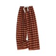 thumbnail image 1 of Women's Casual Fashion Sleep Pants Loungewear Pants Wearable As Outerwear High-Waisted Pants with Plaid Print for Cozy and Fashionable Lounge,Coffee,One Size, 1 of 3