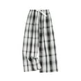 thumbnail image 1 of Women's Casual Fashion Sleep Pants Loungewear Pants Wearable As Outerwear High-Waisted Pants with Plaid Print for Cozy and Fashionable Lounge,White,One Size, 1 of 3