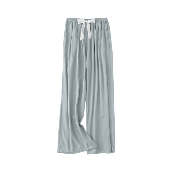 Women's Casual Fashion Sleep Pants Loungewear Pants Wearable As Outerwear High-Waisted Pants with Solid Color for Relaxed and Stylish Use,Gray,One Size