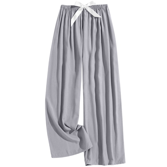 Women's Casual Fashion Sleep Pants Loungewear Pants Wearable As Outerwear High-Waisted Pants with Solid Color for Versatile and Comfortable Wear,Gray,One Size