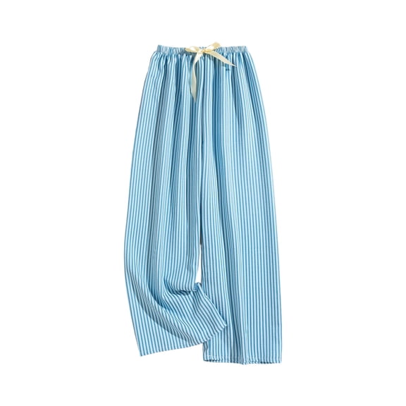 Women's Casual Fashion Sleep Pants Striped Loungewear Pants Wearable As Outerwear High-Waisted Pants for Comfortable and Stylish Home and Outdoor Wear,Blue,One Size