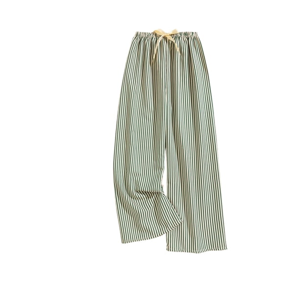 Women's Casual Fashion Sleep Pants Striped Loungewear Pants Wearable As Outerwear High-Waisted Pants for Comfortable and Stylish Home and Outdoor Wear,Dark Green,One Size