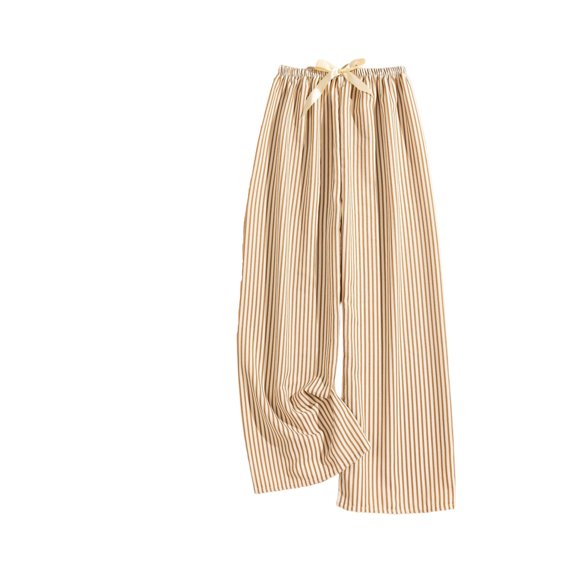 Women's Casual Fashion Sleep Pants Striped Loungewear Pants Wearable As Outerwear High-Waisted Pants for Comfortable and Stylish Home and Outdoor Wear,Ginger,One Size