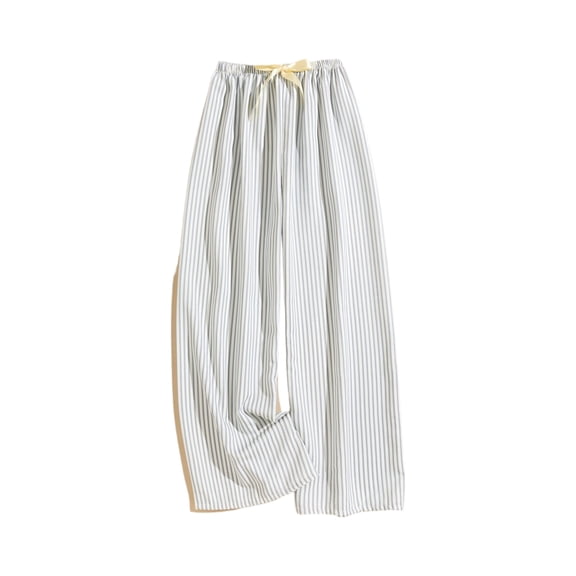 Women's Casual Fashion Sleep Pants Striped Loungewear Pants Wearable As Outerwear High-Waisted Pants for Comfortable and Stylish Home and Outdoor Wear,Gray,One Size